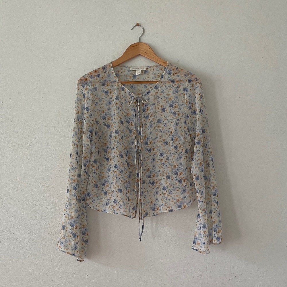 Chelsea & Violet Sheer Overlay Cardigan Tie Front Coverup Sheer Cardigan